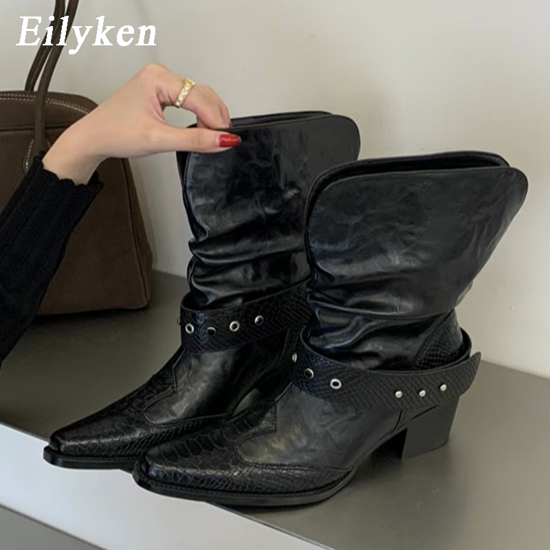 Women'S Shoes Chelsea - Eilyken Design Style Splicing Snake Pattern