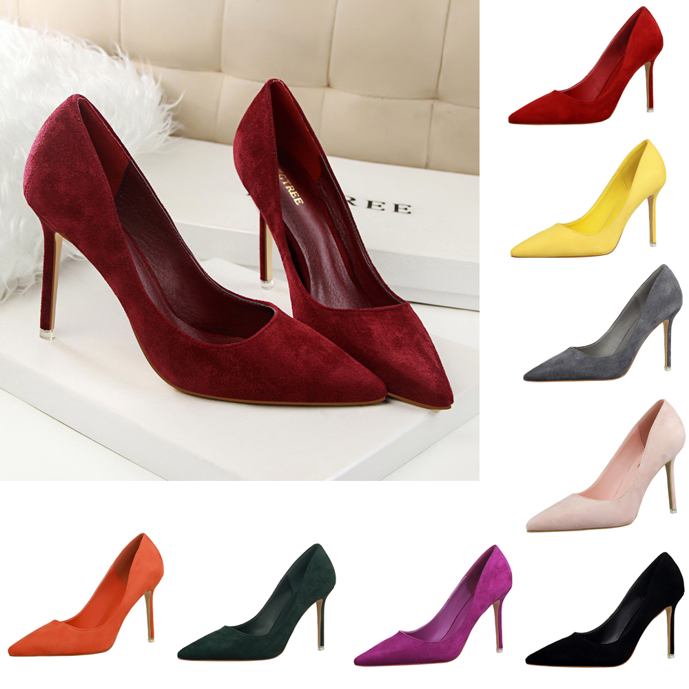 Court Heel Pointed - Elegant Classic Suede Pumps 4