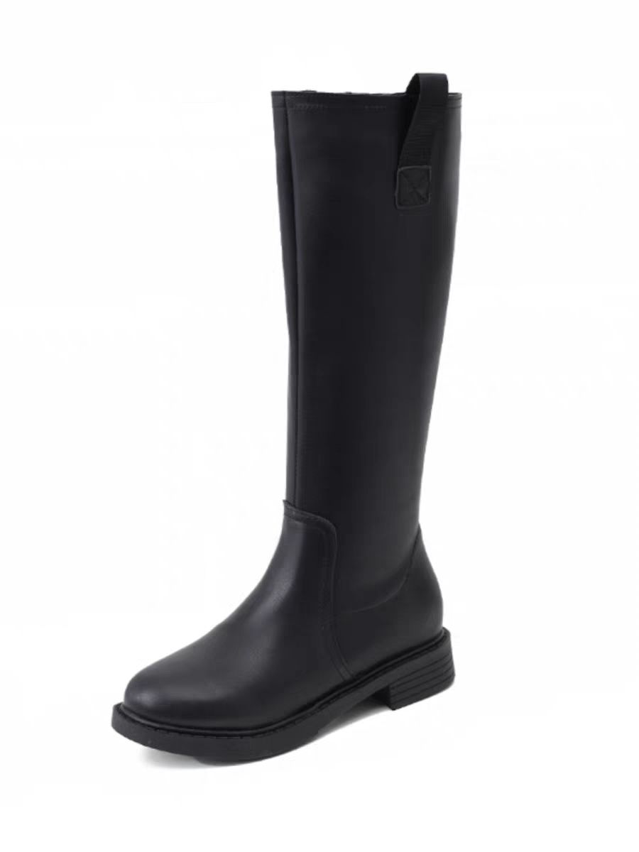 Women Shoes Waterproof - Autumn Winter Fleece-Lined Black Ladies Knee