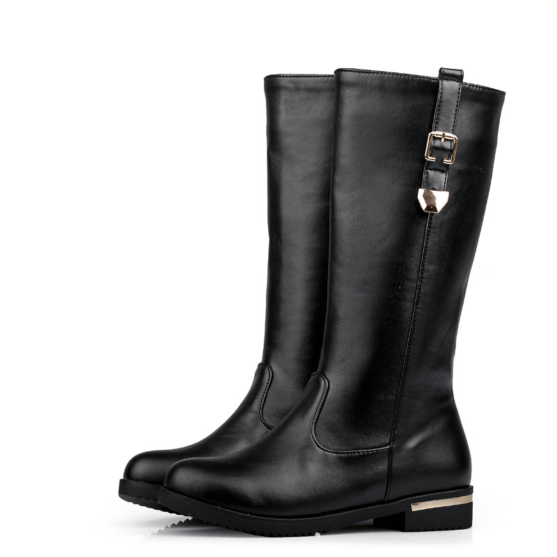Luxury Soft PU Leather Winter  - Women'S Shoes Burgundy ulasan dan harga