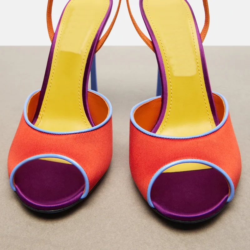 Satin Mixed Colors Peep Toe Sa - Peep Toe Heels ulasan dan harga