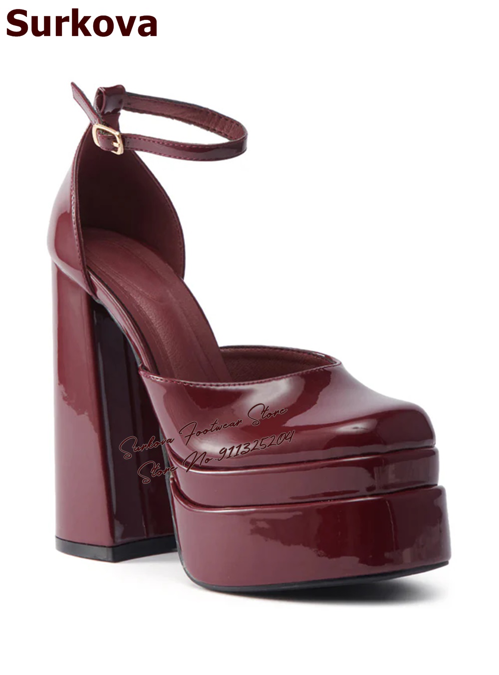 Surkova Burgundy Patent Leathe - Women'S Shoes Burgundy ulasan dan harga