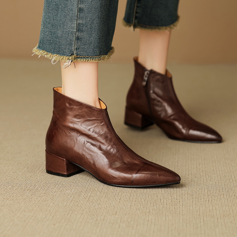 2027 New Winter Genuine Leathe - Women'S Shoes Chelsea ulasan dan harga