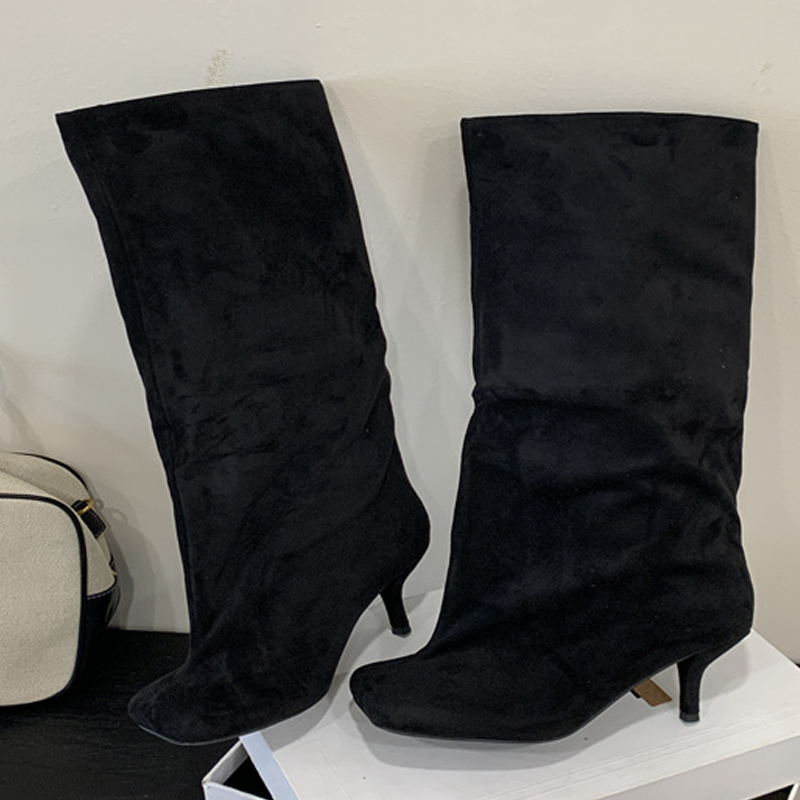 Winter Street Punk Round Toe W - High Knee Heel Boots ulasan dan harga