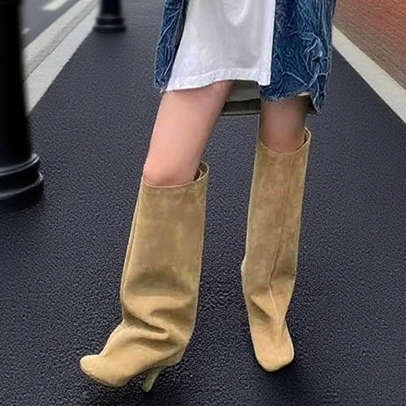 Winter Street Punk Round Toe W - High Knee Heel Boots ulasan dan harga