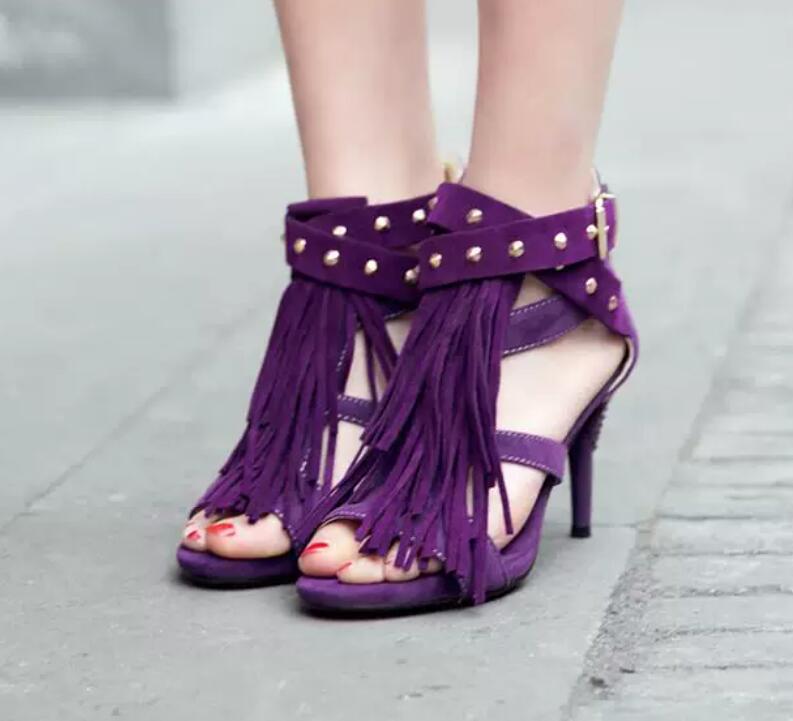 Sexy Purple Black Faux Suede T - Women'S Shoes Size 12 ulasan dan harga