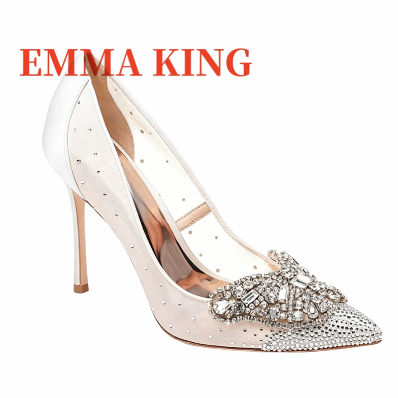 Mesh Embellished Court Shoes,W - Court Heel Pointed ulasan dan harga