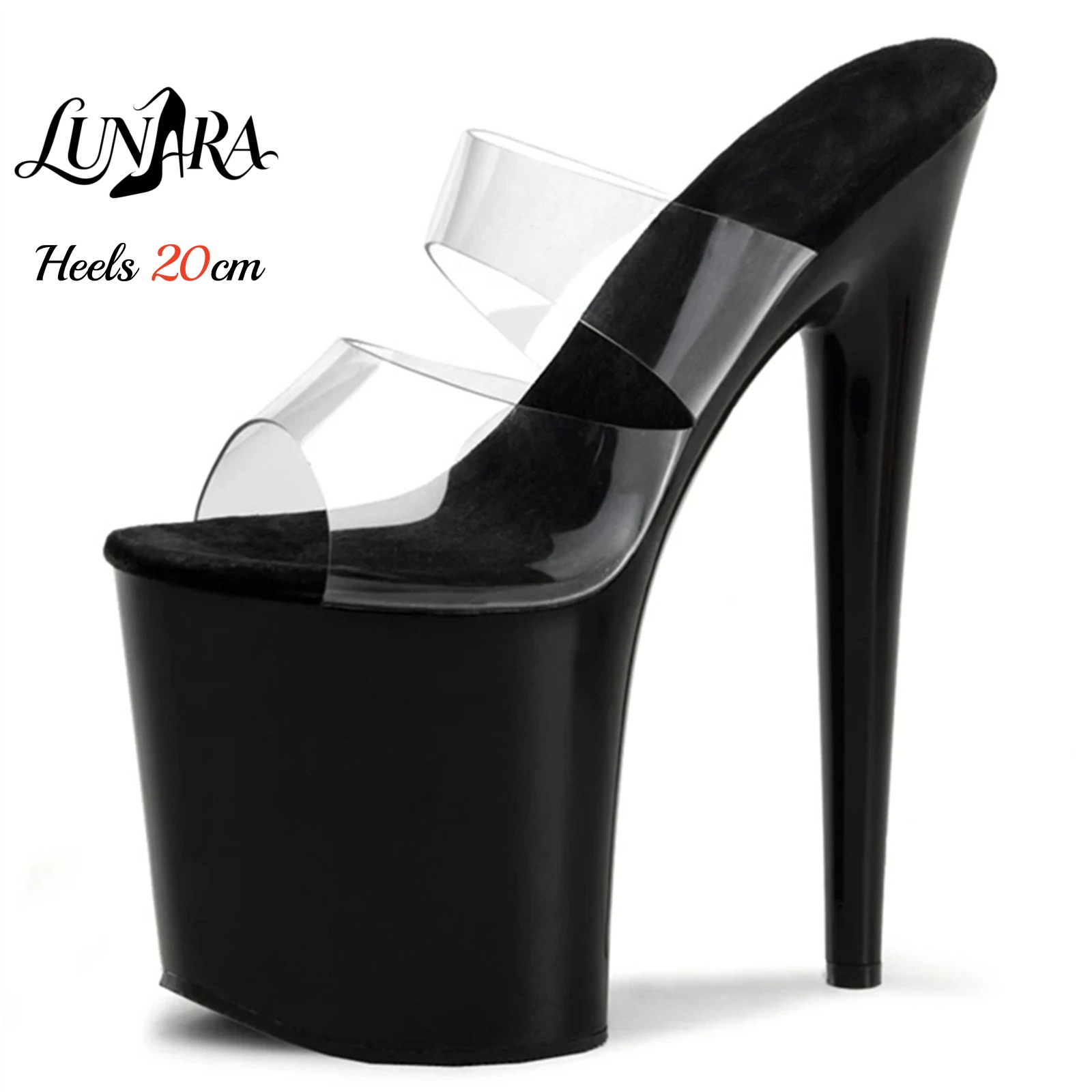 20cm Clear PVC Strappy Ultra H - Strappy Heeled Sandals ulasan dan harga