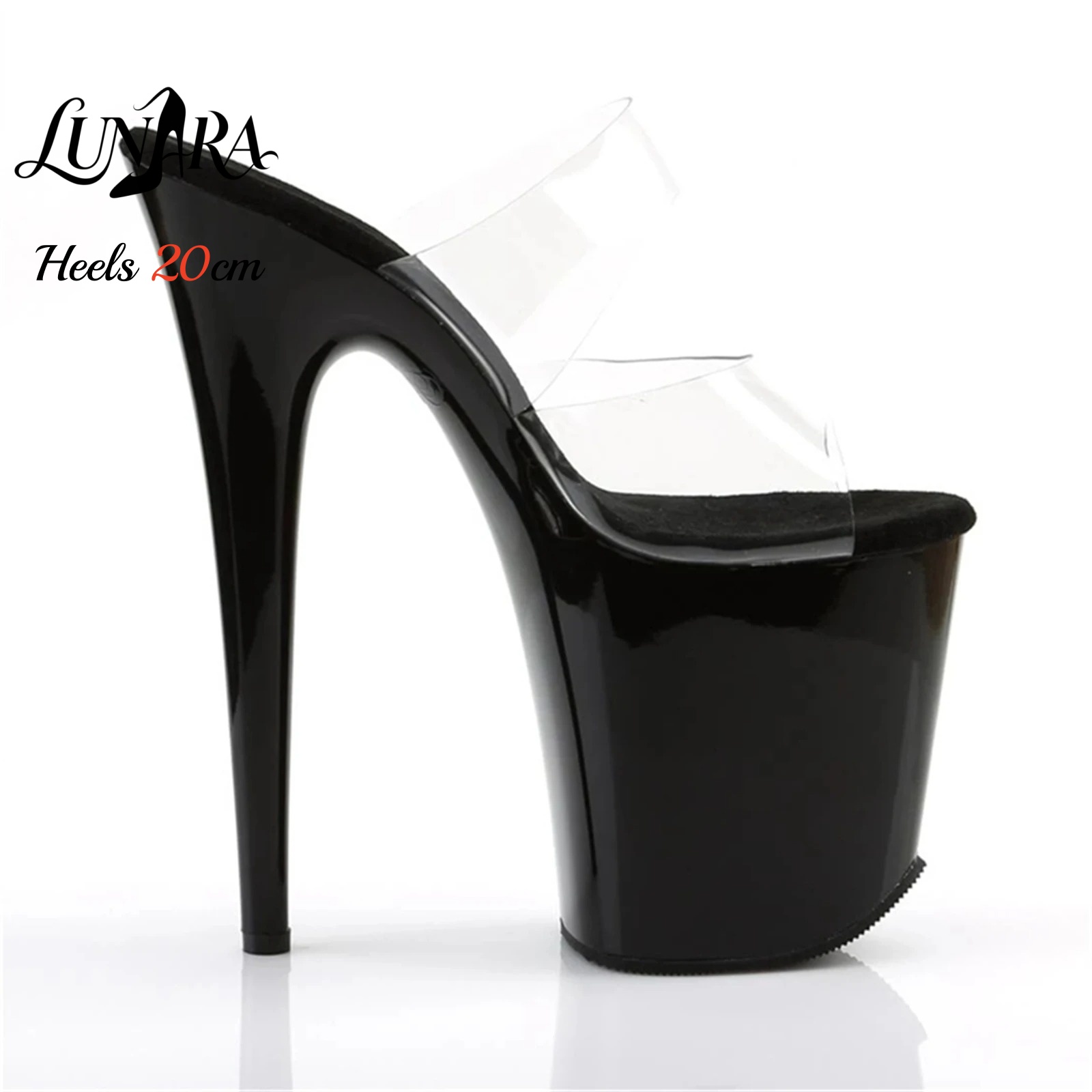 20cm Clear PVC Strappy Ultra H - Strappy Heeled Sandals ulasan dan harga