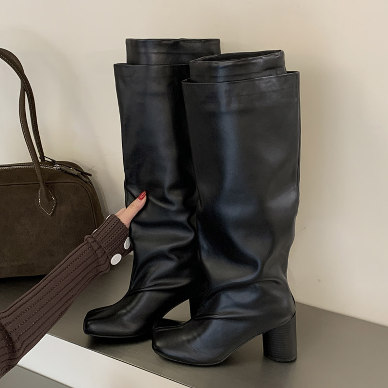 Autumn Winter Elegant Punk Sty - High Knee Heel Boots ulasan dan harga