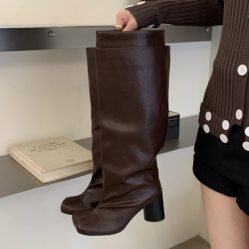 Autumn Winter Elegant Punk Sty - High Knee Heel Boots ulasan dan harga