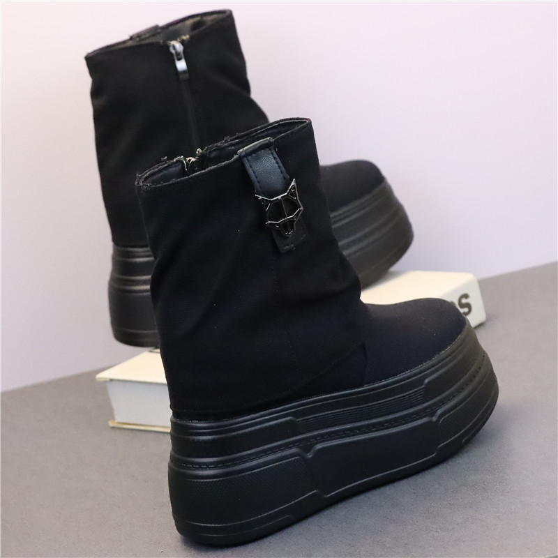12cm Hidden Heel High Top Canv - Women'S Shoes Extra Wide ulasan dan harga