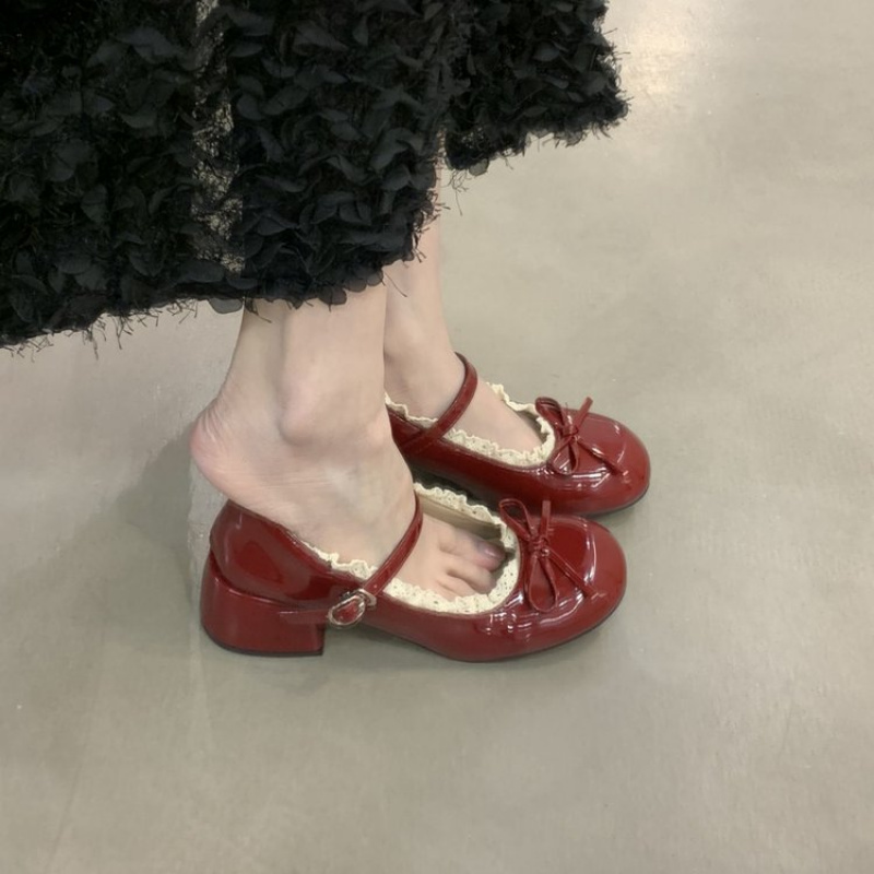 2026 Spring/Fall Women's High- - Women'S Shoes Burgundy ulasan dan harga