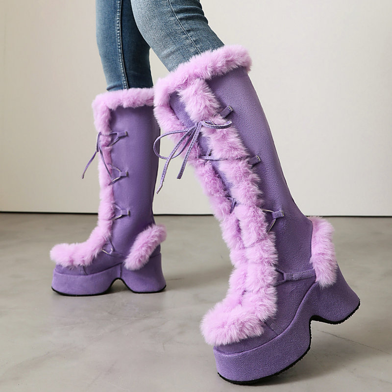 Lolita Style Furry Platform Bo - Women'S Shoes Chelsea ulasan dan harga