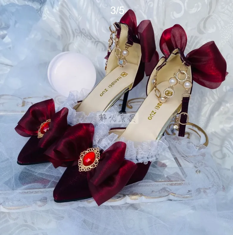 Lolita High Heels Shoes Elegan - Court Heel Pointed ulasan dan harga