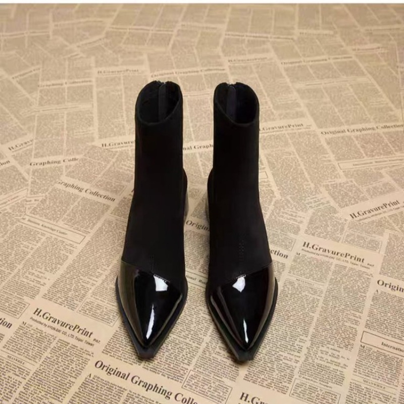 Ankle Boots Women Chunky Mid H - Women'S Shoes Chelsea ulasan dan harga