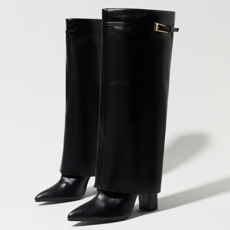 Retro Burgundy Knee Heel Boots - Women'S Shoes Burgundy ulasan dan harga
