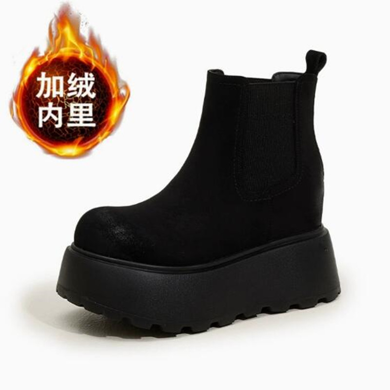 Luxury Suede Cow Genuine Leath - Women'S Shoes Chelsea ulasan dan harga