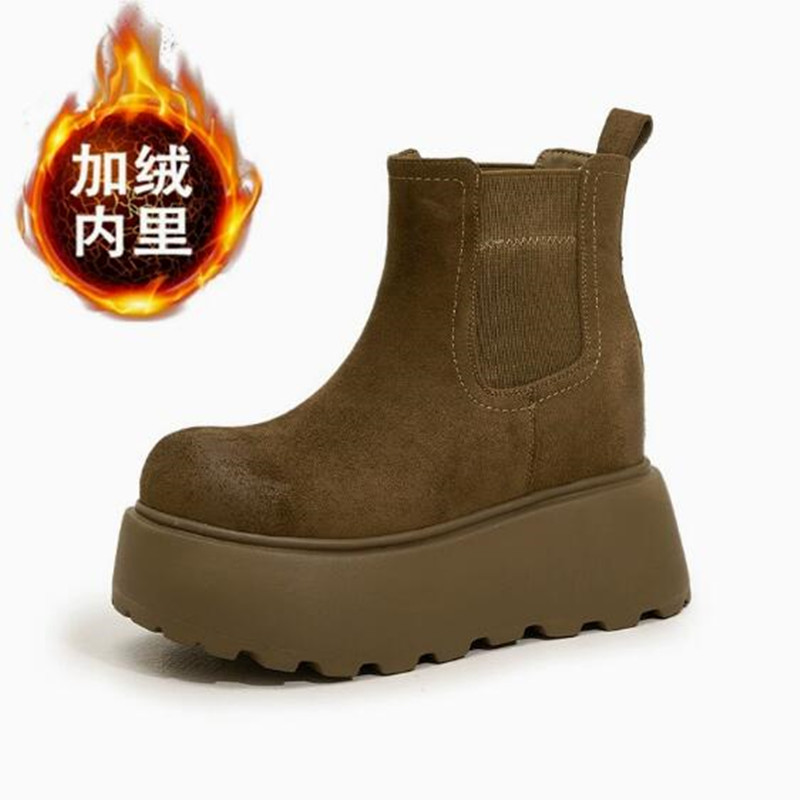 Luxury Suede Cow Genuine Leath - Women'S Shoes Chelsea ulasan dan harga