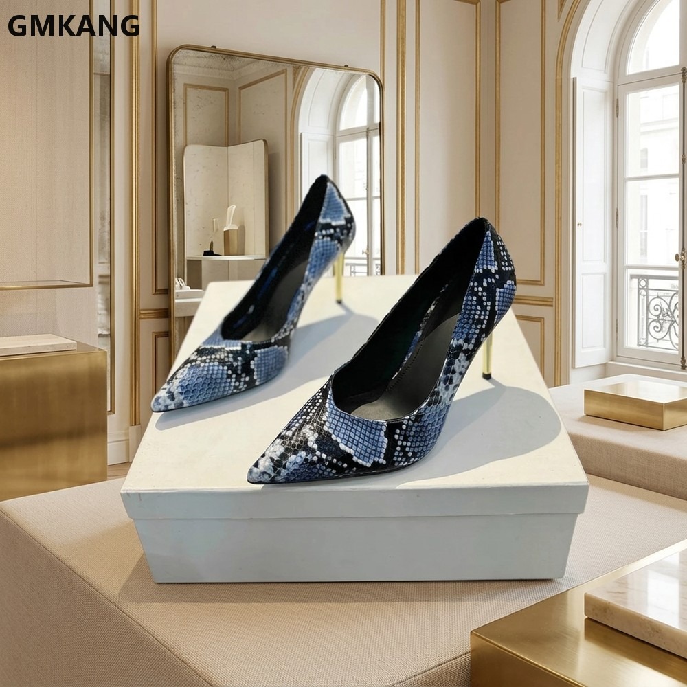 Women Snake Print Pointed Toe  - Court Heel Pointed ulasan dan harga