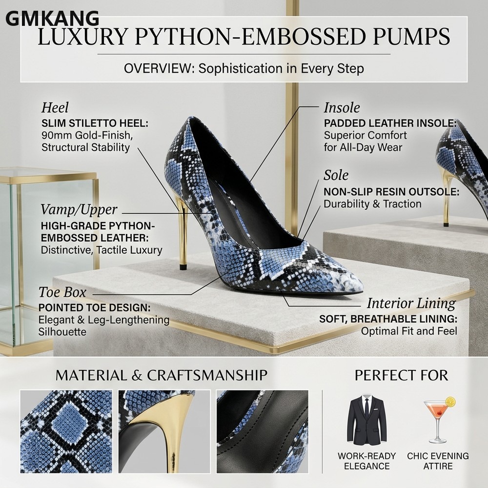 Women Snake Print Pointed Toe  - Court Heel Pointed ulasan dan harga