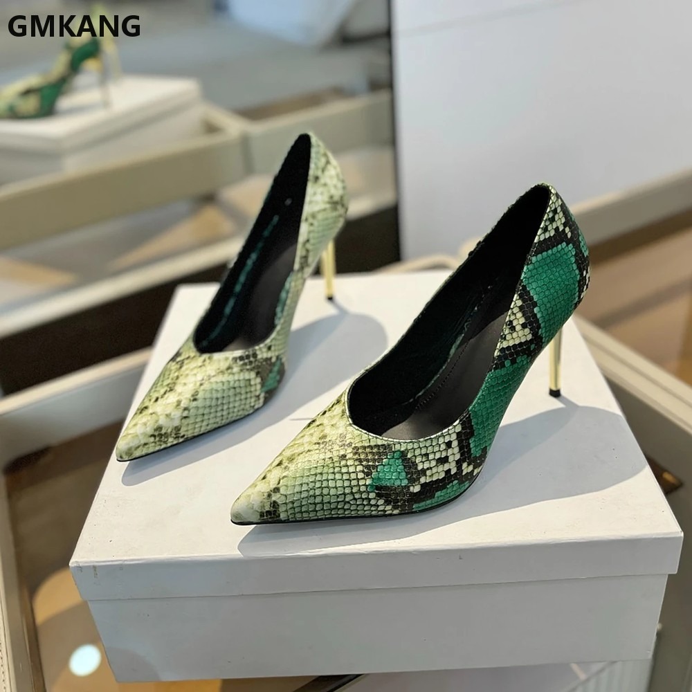 Women Snake Print Pointed Toe  - Court Heel Pointed ulasan dan harga
