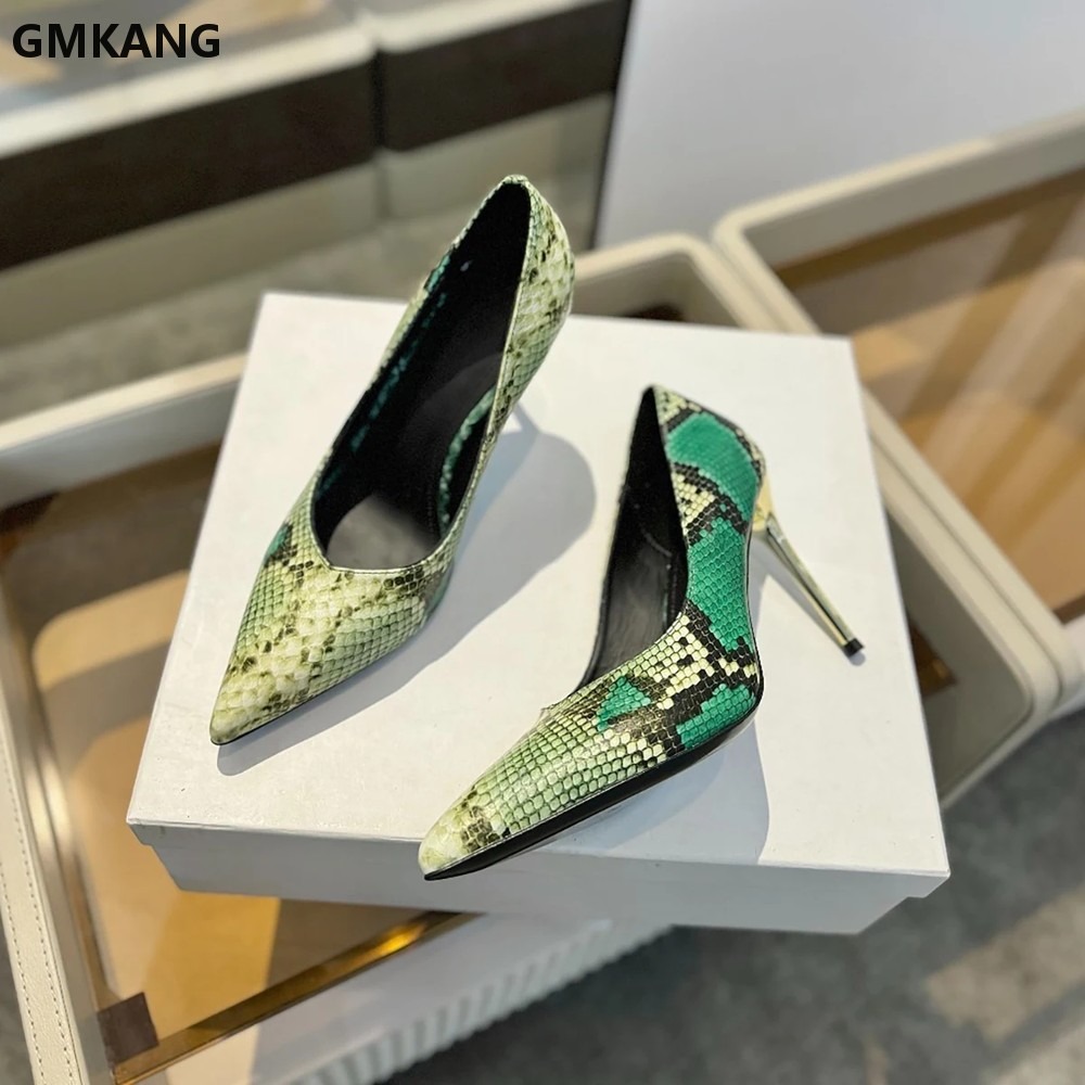 Women Snake Print Pointed Toe  - Court Heel Pointed ulasan dan harga