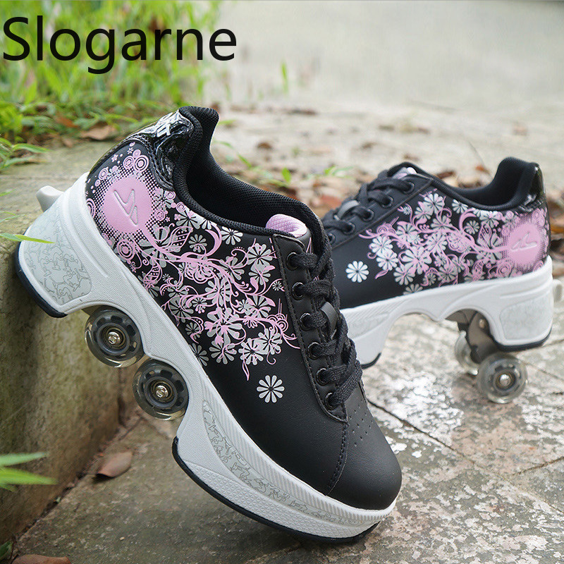 Women 4 Wheels Deformation Rol - Women Shoes Waterproof ulasan dan harga