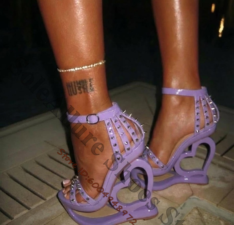 Hot Pink Spike Stud Caged Hear - Peep Toe Heels ulasan dan harga