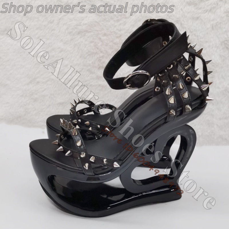 Hot Pink Spike Stud Caged Hear - Peep Toe Heels ulasan dan harga