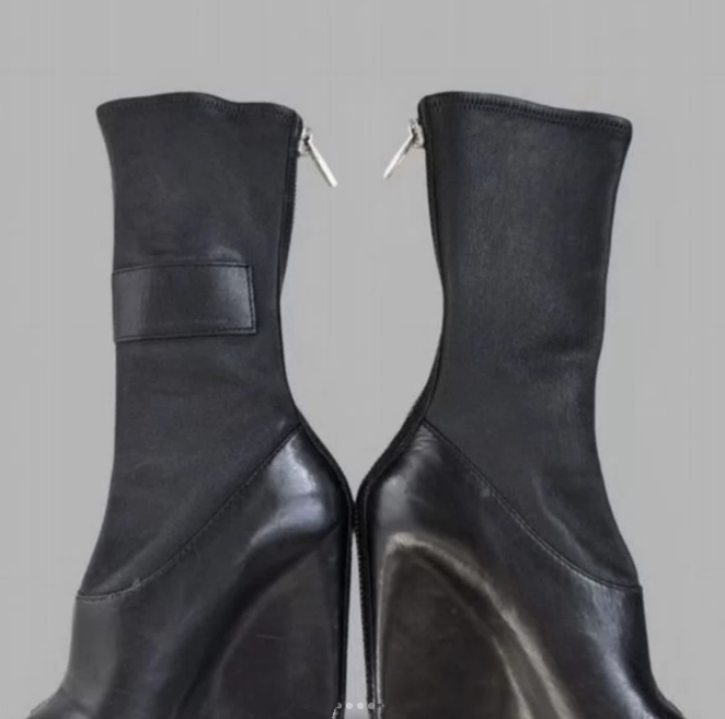 Black leather wedges peep toe  - Women'S Shoes Paris ulasan dan harga
