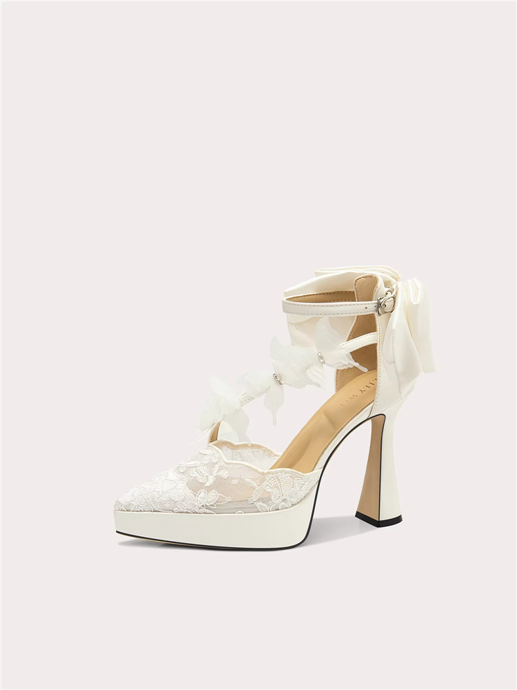 Summer new pointed lace mesh r - Women Shoes Waterproof ulasan dan harga