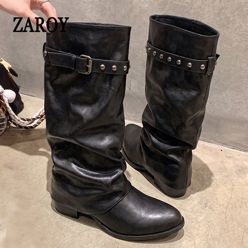 ZAROY Wide-Calf Knee-High Boot - High Knee Heel Boots ulasan dan harga