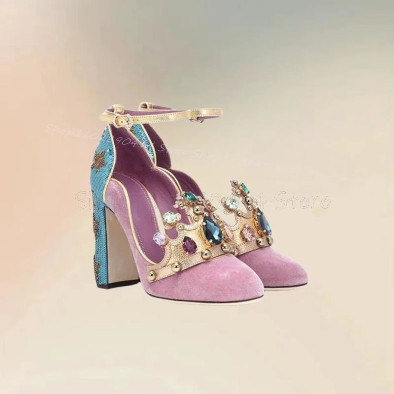 Court Style Crystal Crown Desi - Court Heel Pointed ulasan dan harga