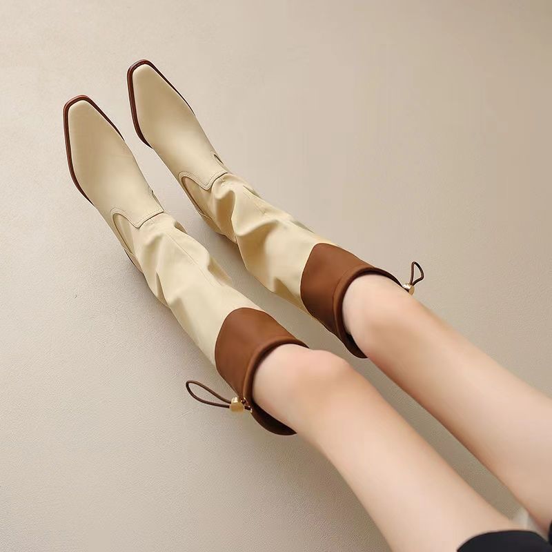 Apricot Square Toe Women's Lon - Women Shoes Waterproof ulasan dan harga