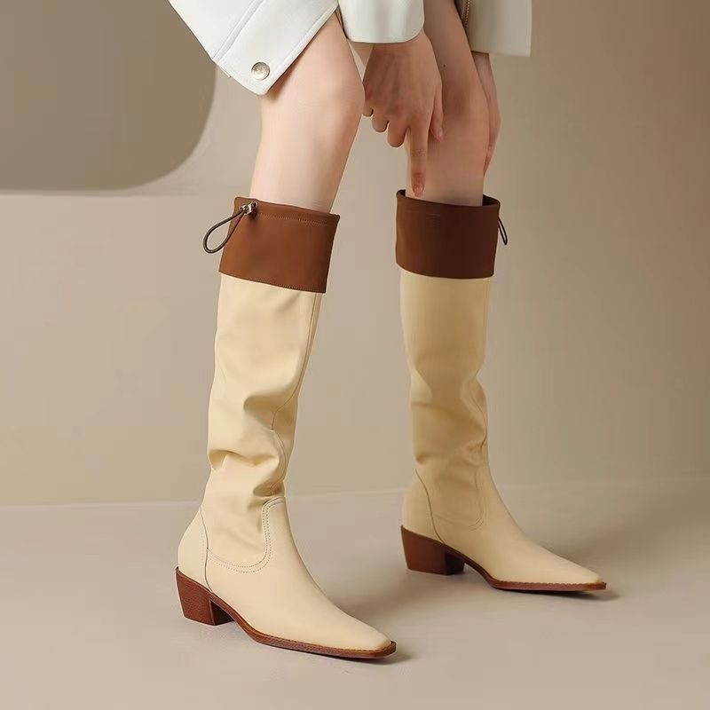 Apricot Square Toe Women's Lon - Women Shoes Waterproof ulasan dan harga
