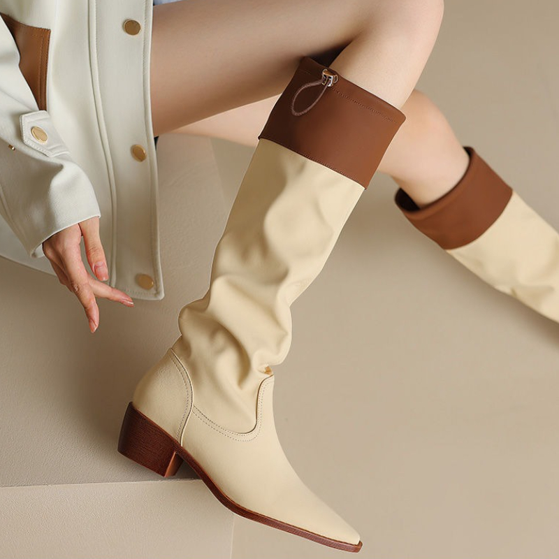 Apricot Square Toe Women's Lon - Women Shoes Waterproof ulasan dan harga