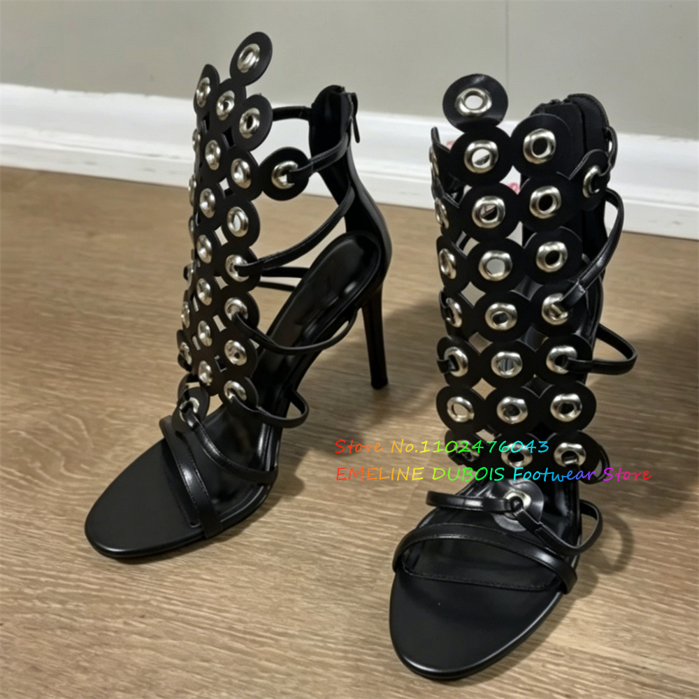 Gold Metal Circle Decor High H - Strappy Heeled Sandals ulasan dan harga