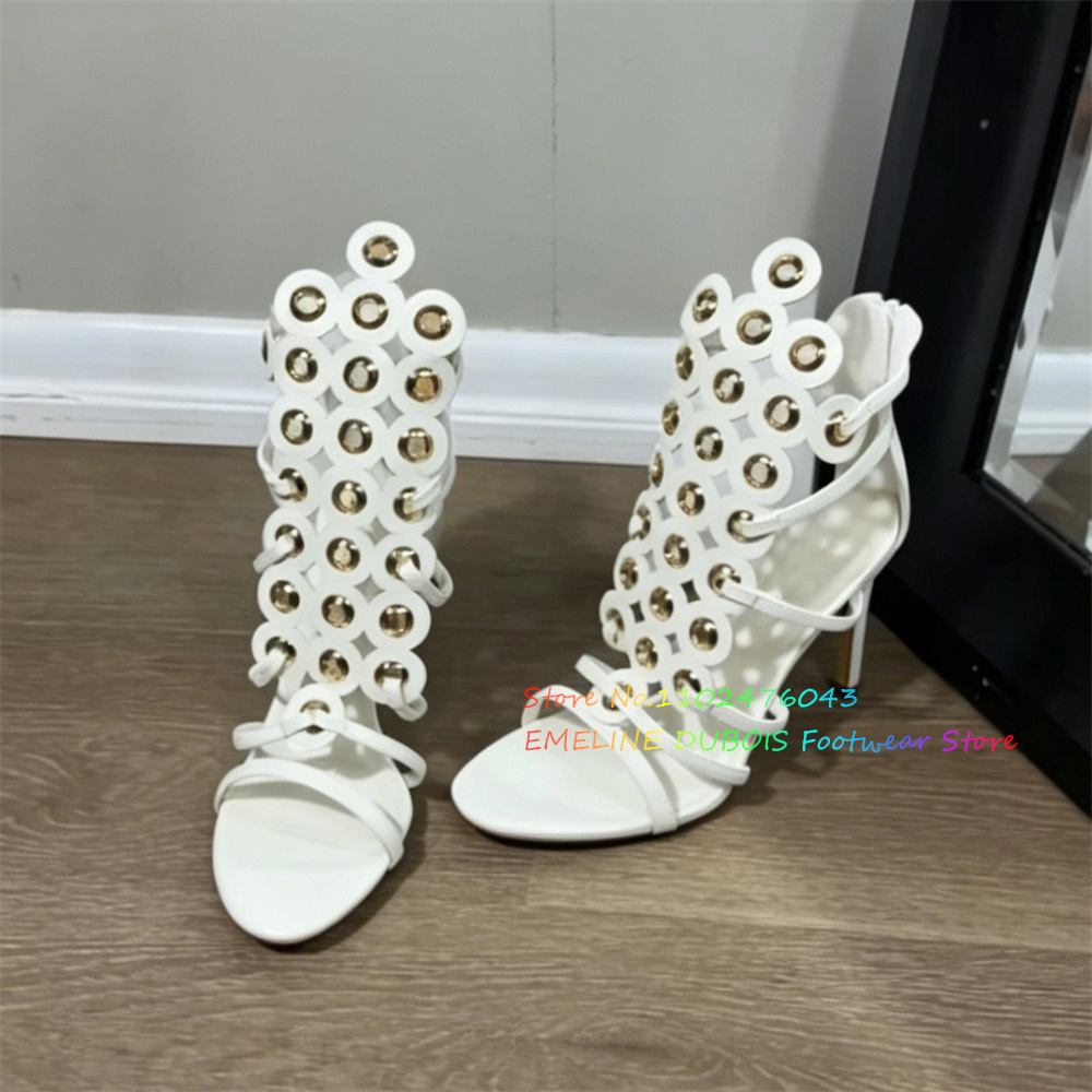 Gold Metal Circle Decor High H - Strappy Heeled Sandals ulasan dan harga
