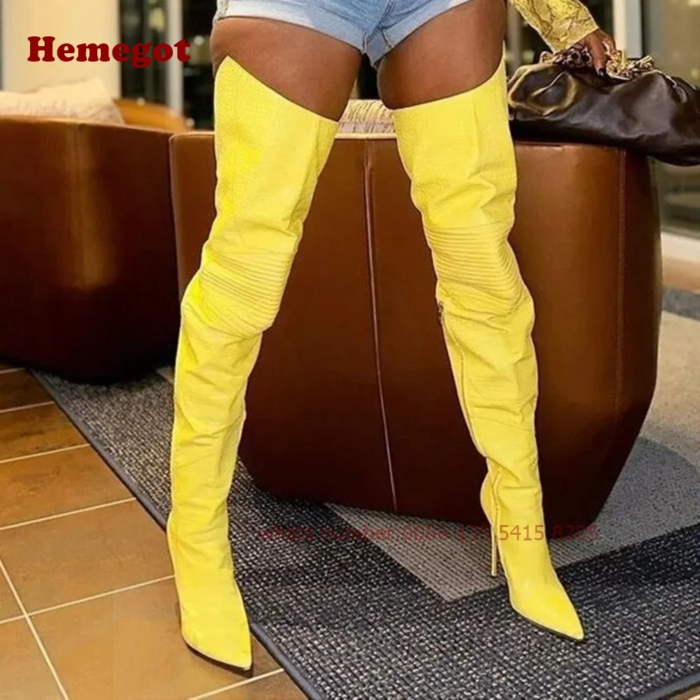 Croc-Pattern Yellow Thigh High - Women'S Shoes Crocs ulasan dan harga