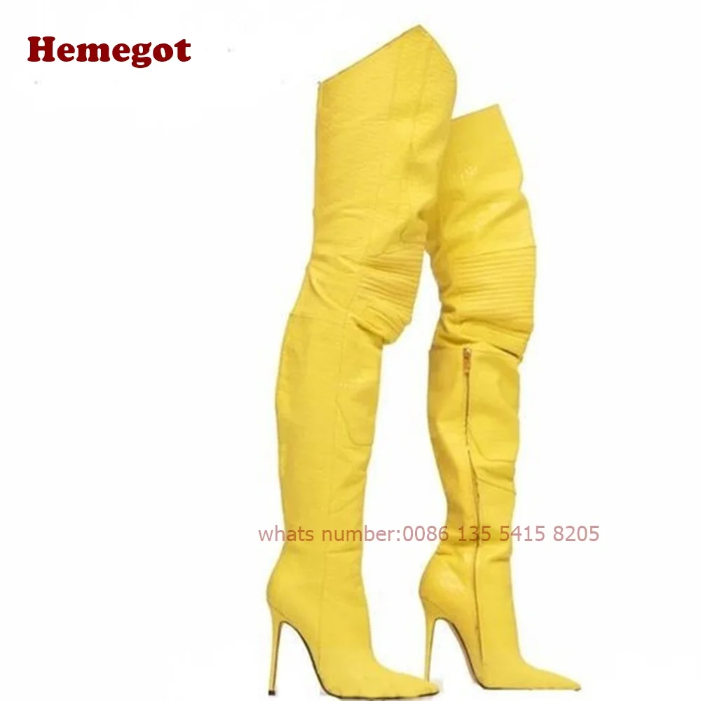 Croc-Pattern Yellow Thigh High - Women'S Shoes Crocs ulasan dan harga