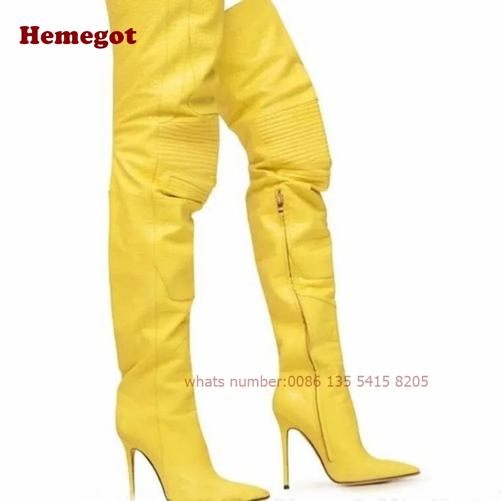 Croc-Pattern Yellow Thigh High - Women'S Shoes Crocs ulasan dan harga