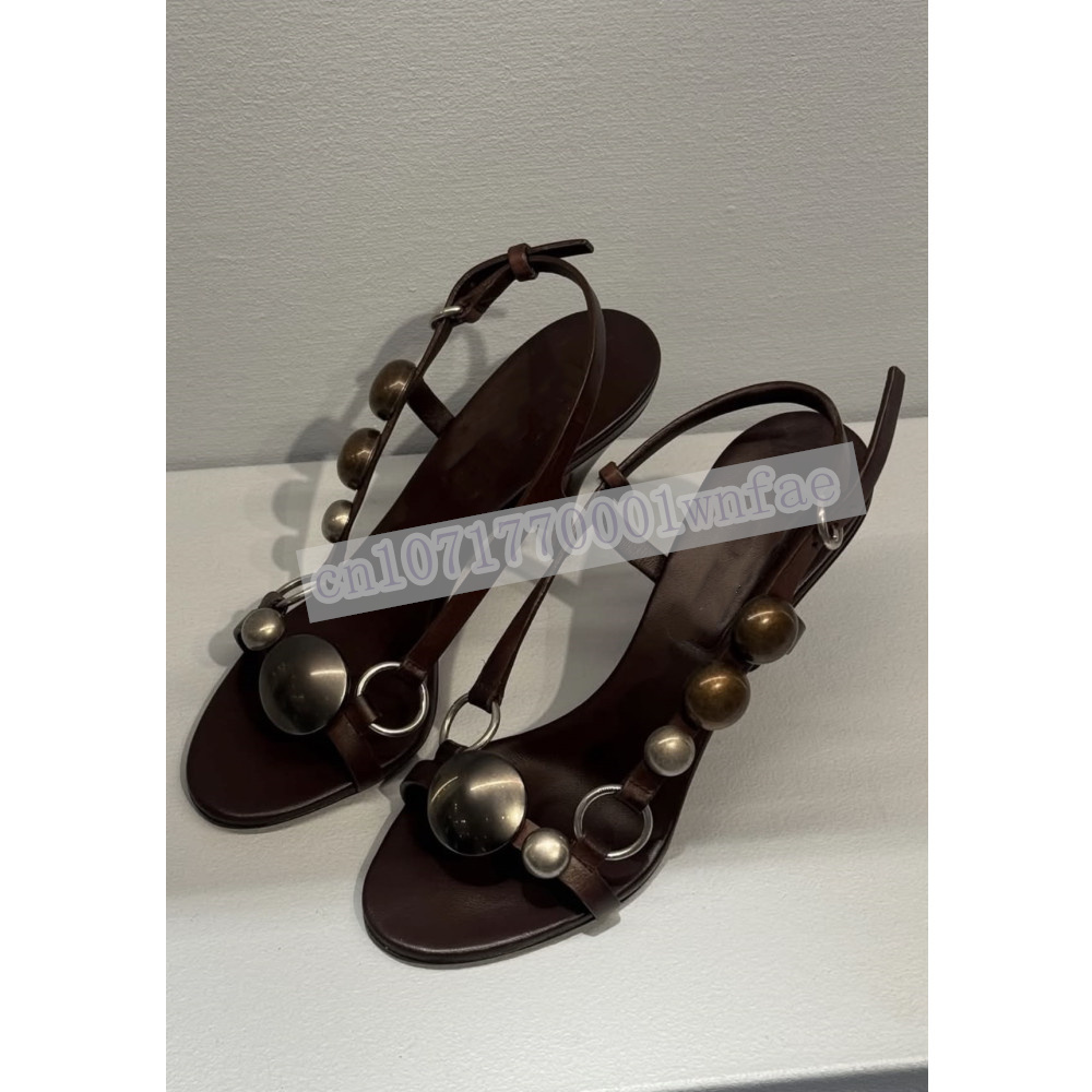 Women Brown Leather Slingback  - Peep Toe Heels ulasan dan harga
