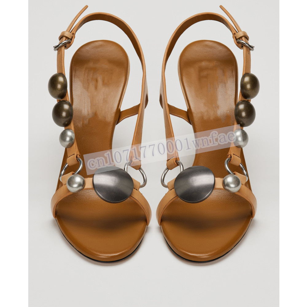 Women Brown Leather Slingback  - Peep Toe Heels ulasan dan harga