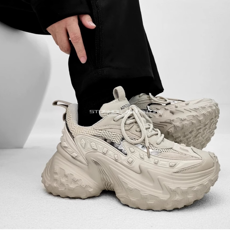 White Beige Dad Shoes Sneakers - Women'S Shoes Paris ulasan dan harga