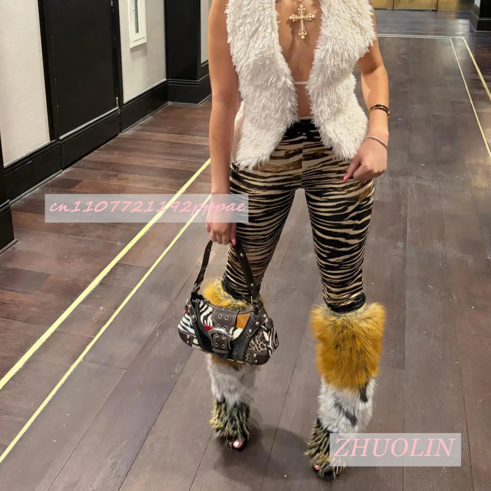 Summer Retro Plush Open Toe Sa - High Knee Heel Boots ulasan dan harga