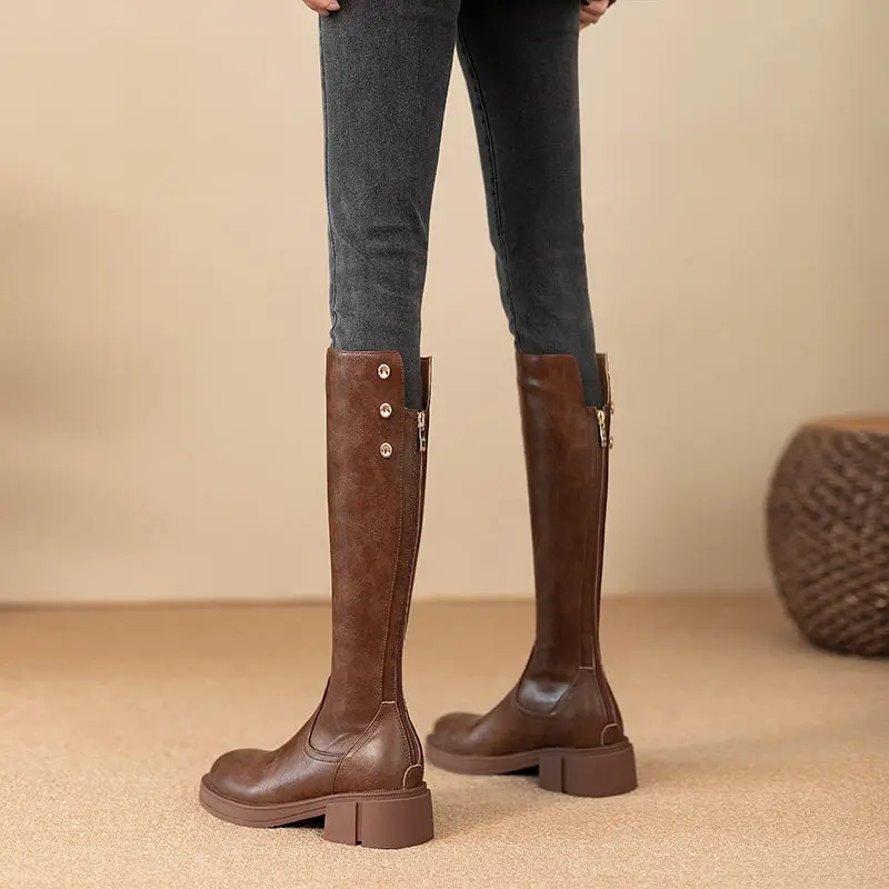 Autumn Winter Middle Heel Ladi - Women Shoes Waterproof ulasan dan harga