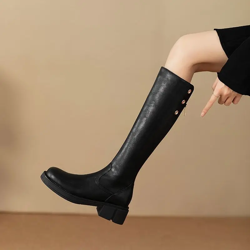 Autumn Winter Middle Heel Ladi - Women Shoes Waterproof ulasan dan harga