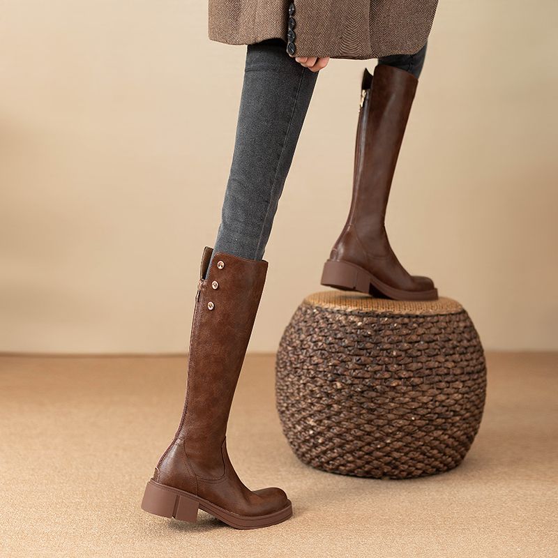 Autumn Winter Middle Heel Ladi - Women Shoes Waterproof ulasan dan harga